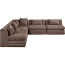  Manufacturer Color_Brown -- Stellar 114" Brown Chenille Fabric Upholstered 5 pc Modular Sectional IMAGE 4