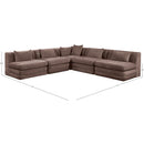  Manufacturer Color_Brown -- Stellar 114" Brown Chenille Fabric Upholstered 5 pc Modular Sectional IMAGE 8