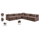  Manufacturer Color_Brown -- Stellar 114" Brown Chenille Fabric Upholstered 5 pc Modular Sectional IMAGE 9