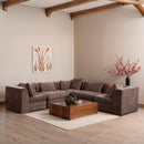  Meridian Stellar 114" Brown Chenille Fabric Upholstered 5 pc Modular Sectional IMAGE 2