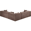  Manufacturer Color_Brown -- Stellar 114" Brown Chenille Fabric Upholstered 5 pc Modular Sectional IMAGE 3