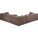  Meridian Stellar 114" Brown Chenille Fabric Upholstered 5 pc Modular Sectional IMAGE 3