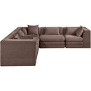  Manufacturer Color_Brown -- Stellar 114" Brown Chenille Fabric Upholstered 5 pc Modular Sectional IMAGE 4