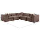  Manufacturer Color_Brown -- Stellar 114" Brown Chenille Fabric Upholstered 5 pc Modular Sectional IMAGE 8