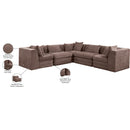  Manufacturer Color_Brown -- Stellar 114" Brown Chenille Fabric Upholstered 5 pc Modular Sectional IMAGE 9