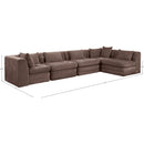  Manufacturer Color_Brown -- Stellar 152" Brown Chenille Fabric Upholstered 5 pc Modular Sectional IMAGE 11