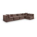  Meridian Stellar 152" Brown Chenille Fabric Upholstered 5 pc Modular Sectional IMAGE 1