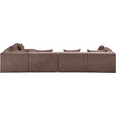  Manufacturer Color_Brown -- Stellar 152" Brown Chenille Fabric Upholstered 5 pc Modular Sectional IMAGE 3