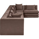  Manufacturer Color_Brown -- Stellar 152" Brown Chenille Fabric Upholstered 5 pc Modular Sectional IMAGE 4