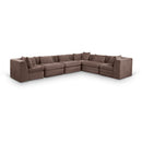  Manufacturer Color_Brown -- Stellar 152" Brown Chenille Fabric Upholstered 6 pc Modular Sectional IMAGE 1