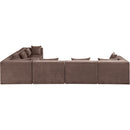  Meridian Stellar 152" Brown Chenille Fabric Upholstered 6 pc Modular Sectional IMAGE 3