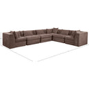  Manufacturer Color_Brown -- Stellar 152" Brown Chenille Fabric Upholstered 6 pc Modular Sectional IMAGE 8