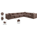  Manufacturer Color_Brown -- Stellar 152" Brown Chenille Fabric Upholstered 6 pc Modular Sectional IMAGE 9