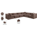  Meridian Stellar 152" Brown Chenille Fabric Upholstered 6 pc Modular Sectional IMAGE 9