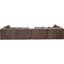  Manufacturer Color_Brown -- Stellar 152" Brown Chenille Fabric Upholstered 6 pc Modular Sectional IMAGE 3