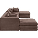  Meridian Stellar 152" Brown Chenille Fabric Upholstered 6 pc Modular Sectional IMAGE 4