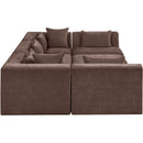  Manufacturer Color_Brown -- Stellar 114" Brown Chenille Fabric Upholstered 6 pc Modular Sectional IMAGE 4