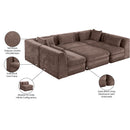  Manufacturer Color_Brown -- Stellar 114" Brown Chenille Fabric Upholstered 6 pc Modular Sectional IMAGE 9