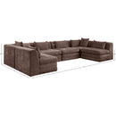  Manufacturer Color_Brown -- Stellar 152" Brown Chenille Fabric Upholstered 6 pc Modular Sectional IMAGE 8