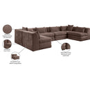  Manufacturer Color_Brown -- Stellar 152" Brown Chenille Fabric Upholstered 6 pc Modular Sectional IMAGE 9