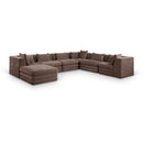  Meridian Stellar 152" Brown Chenille Fabric Upholstered 7 pc Modular Sectional IMAGE 1