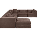  Manufacturer Color_Brown -- Stellar 152" Brown Chenille Fabric Upholstered 7 pc Modular Sectional IMAGE 4