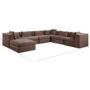  Manufacturer Color_Brown -- Stellar 152" Brown Chenille Fabric Upholstered 7 pc Modular Sectional IMAGE 8
