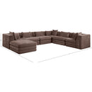  Meridian Stellar 152" Brown Chenille Fabric Upholstered 7 pc Modular Sectional IMAGE 8