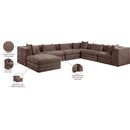  Manufacturer Color_Brown -- Stellar 152" Brown Chenille Fabric Upholstered 7 pc Modular Sectional IMAGE 9