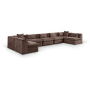  Manufacturer Color_Brown -- Stellar 190" Brown Chenille Fabric Upholstered 7 pc Modular Sectional IMAGE 1