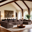  Manufacturer Color_Brown -- Stellar 190" Brown Chenille Fabric Upholstered 7 pc Modular Sectional IMAGE 2