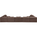  Meridian Stellar 190" Brown Chenille Fabric Upholstered 7 pc Modular Sectional IMAGE 3