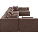  Manufacturer Color_Brown -- Stellar 190" Brown Chenille Fabric Upholstered 7 pc Modular Sectional IMAGE 4