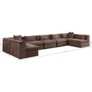  Manufacturer Color_Brown -- Stellar 190" Brown Chenille Fabric Upholstered 7 pc Modular Sectional IMAGE 8