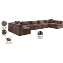  Manufacturer Color_Brown -- Stellar 190" Brown Chenille Fabric Upholstered 7 pc Modular Sectional IMAGE 9