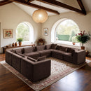  Manufacturer Color_Brown -- Stellar 152" Brown Chenille Fabric Upholstered 8 pc Modular Sectional IMAGE 2