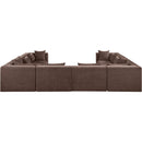  Manufacturer Color_Brown -- Stellar 152" Brown Chenille Fabric Upholstered 8 pc Modular Sectional IMAGE 3