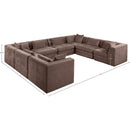  Meridian Stellar 152" Brown Chenille Fabric Upholstered 8 pc Modular Sectional IMAGE 8