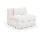  Manufacturer Color_Cream -- Stellar Cream Chenille Fabric Upholstered Modular Armless Chair IMAGE 1