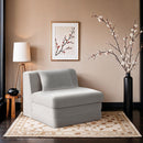 Manufacturer Color_Cream -- Stellar Cream Chenille Fabric Upholstered Modular Armless Chair IMAGE 2