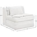  Manufacturer Color_Cream -- Stellar Cream Chenille Fabric Upholstered Modular Armless Chair IMAGE 8