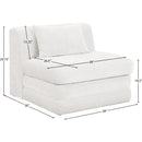  Meridian Stellar Cream Chenille Fabric Upholstered Modular Armless Chair IMAGE 8
