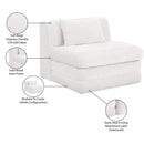  Manufacturer Color_Cream -- Stellar Cream Chenille Fabric Upholstered Modular Armless Chair IMAGE 9