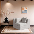  Manufacturer Color_Cream -- Stellar Cream Chenille Fabric Upholstered Modular Corner Chair IMAGE 2