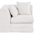  Meridian Stellar Cream Chenille Fabric Upholstered Modular Corner Chair IMAGE 3