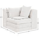  Manufacturer Color_Cream -- Stellar Cream Chenille Fabric Upholstered Modular Corner Chair IMAGE 7