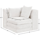  Meridian Stellar Cream Chenille Fabric Upholstered Modular Corner Chair IMAGE 7