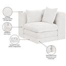  Manufacturer Color_Cream -- Stellar Cream Chenille Fabric Upholstered Modular Corner Chair IMAGE 8