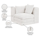  Meridian Stellar Cream Chenille Fabric Upholstered Modular Corner Chair IMAGE 8