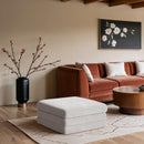  Manufacturer Color_Cream -- Stellar Cream Chenille Fabric Upholstered Modular Ottoman IMAGE 2